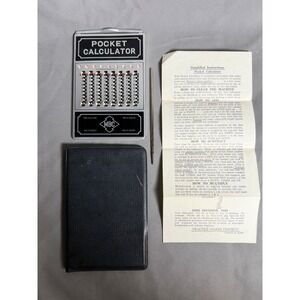 Vintage MBC Pocket Calculator Mechanical Stylus Adding Machine Japan With Case